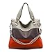 BaoLan Women's Fashion PU Leather Splice Crossbody Bags Tote Handbag Shoulder Bag Orange