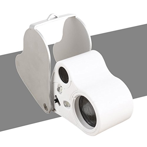 KINGMAS 2 Lens 30x 60x Illuminated Jewelry Eye Loupe Jewelers Magnifier Magnifying with LED