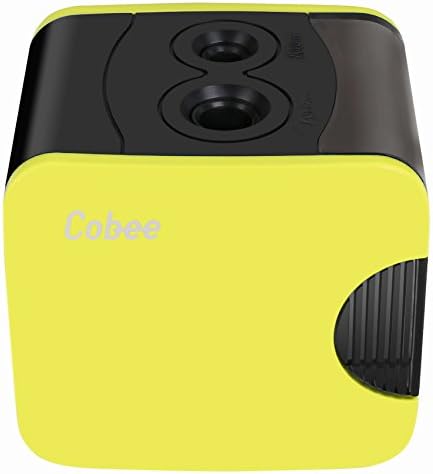 Tiptiper Pencil Sharpener With 2 different Sizes Of Holes Automatic both battery and USB Powered( (yellow)