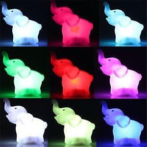 KrisGiftStore Color Changing LED Lamp Night Light Rabbit Animal Shape Home Party Decor Gift 1xPcs Set 48