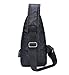 JOLLYCHIC Camouflage Crossbody Chest Sling Bag Travel Backpack with USB Charger Port (Black)