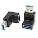 Right Angle USB Adapter, VCZHS USB3.0 AM to AF L Shape Converter Adapter USB 3.0 A Male to A Female 90 Degree Angle Plug(Pack of 2)