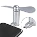 TOPUSER Cell Phone Fan, Portable Aluminum Alloy Shell Mobile Phone Fan Cooling Fan Air Conditioner Cooler, Mini Fan for Android Cell Phone, Compatible for Micro USB Port Phone Fan(Micro USB, Silver)