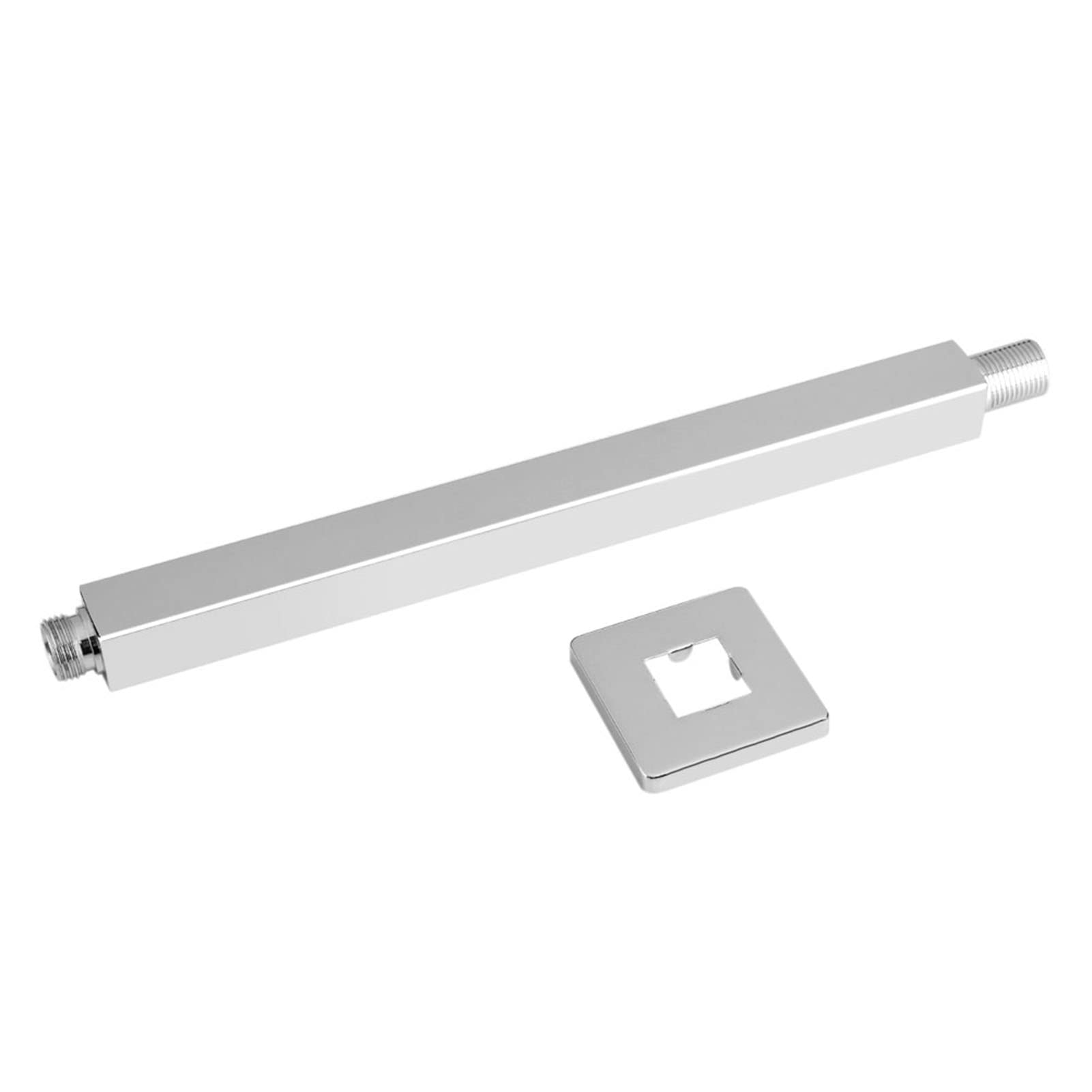 Garosa 30cm Chrome Square Ceiling Shower Extension Arm Wall Mounted Rain Shower Head Arm Straight Shower Extension Tube Bathroom Shower Head