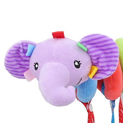image for BIMOUR Elephant Cartoon Stroller Arch Rattles Hanging Cute Plush Anima