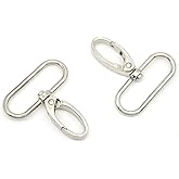 15 Pcs Oval Ring Lobster Clasp Claw Push Gate Trigger Clasps Swivel Snap Hooks for Leather Craft Straps Lanyard Ribbons (Silver,1-1/2 inch)