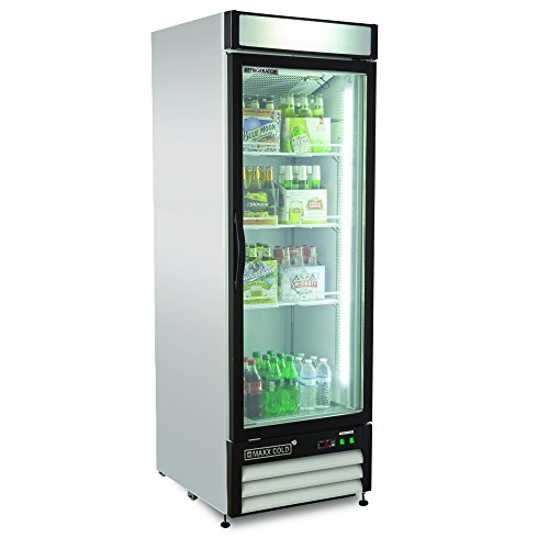 Maxx Cold MXM1-23RX One 1 Glass Door Upright Merchandiser Refrigerator Cooler - 23cf - REFURBISHED