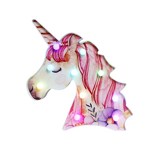 Unicorn Night Lights Painted Flower Unicorn Color Changeable Light Up Marquee Unicorn Signs LED Kids Lamps for Birthday Christmas Bedrooms Home Wall Decor Unicorn Gifts for Girls