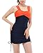 Womens Two Piece Bathing Suits Swimsuit,Fashion Ruched Swimming Dress, Large, Navy(two Piece Swimsuits)