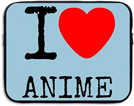Fashion I Love Anime Printed Computer Storage Bag Portable Waterproof Neoprene Laptop Sleeve Bag Zipper Pocket Cover SizaName For MacBook Pro, MacBook Air, Notebook