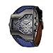Oulm Men Military Sports Watch Dual Movt Quartz Wristwatch with Leather Band Decorative Sub-dials primary