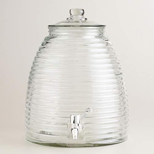 Circleware beehive dispensador de bebidas con tapa de vidrio,