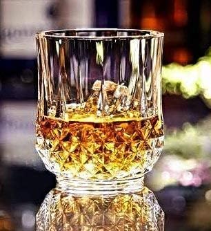 QAWIJA Crystal Heavy Base Round Whiskey Glasses Set of 6