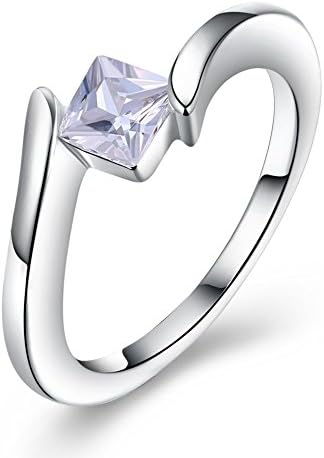 Alipeia White Zircon Simple Fashion Silver Plated Copper Party Rings (6)