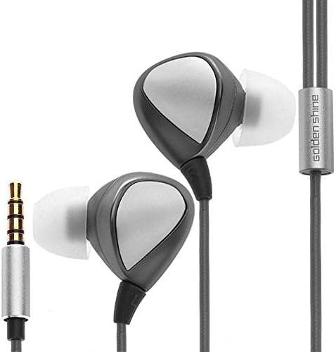 Golden Shine P100 Noise-isolating Wired Stereo Headphone, Super Bass In-Ear Earbuds Earphones without Mic &amp;Controller iPhone, Android Compatible (Gray-no mic)