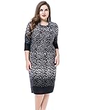 Chicwe Women's Cashmere Touch Plus Size Printed Dress Cowl Neck US12-28