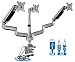 Mount-It! Triple Monitor Mount | Desk Stand with USB and Audio Ports | 3 Counter-Balanced Gas Spring Height Adjustable Arms for Three 24 27 30 32 Inch VESA Screens | C-Clamp and Grommet Bases Included