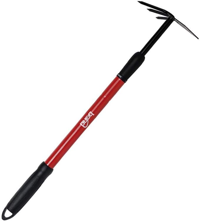 Bond Manufacturing 3-Tine Non Bond LH012 Cultivator with Telescopic Handle & Non-Slip Grip, Red : Hand Tillers : Garden & Outdoor