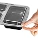 Paksh Novelty Meal Prep Lunch Containers 3-Compartment with Super Easy Open Lids - BPA-Free, Reusable, Microwavable - Bento Box Food Containers for Portion Control, and Leftovers (10 Pack)