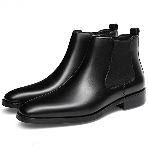 GIFENNSE Mens Chelsea Boots Leather Dress Boots for Men 8US Black Pricepulse