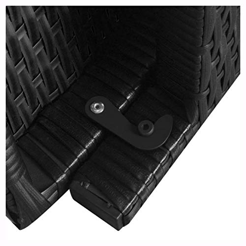 Sunlounger, Folding Sun Loungers 2 pcs with Table Poly Rattan Black