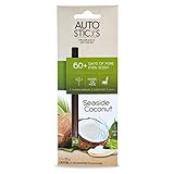 Enviroscent Autosticks Aroma Diffusers for Cars, Seaside Coconut, Box of 3