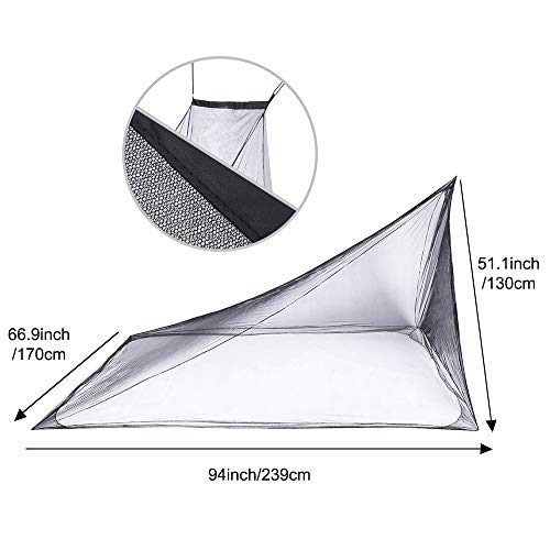 4Monster Mosquito Camping Insect Net with Carry Bag, Compact and Lightweight, Fits Sleeping Bags, Bed, Tent (Double)
