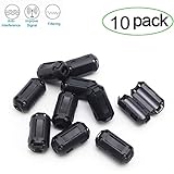 Topnisus [Pack of 10] Clip-on Ferrite Core Ring Bead Anti-Interference High-Frequency Filter RFI EMI Noise Suppressor Cable Clip (3mm Inner Diameter)
