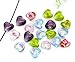 Housweety 50 Mixed Lampwork Glass Color-Lined Foil Heart Beads