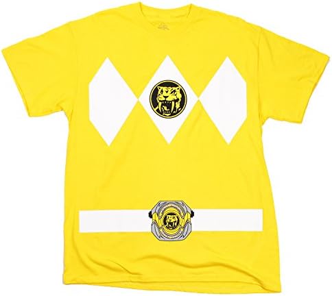 Power Rangers Yellow Rangers Costume Adult T-shirt Tee (Medium)