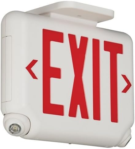 HUBBELL LIGHTING EVCURW Dual-Lite Led Combination Exit/Emergency Light, Red Letters, White by Hubbell Lighting