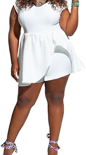 Xiaokong Women's Solid Plus Size Sleeveless Casual Jumpsuits Playsuit