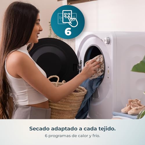 Mini Secadora de Evacuación 2,5Kg Bolero DressCode Dry 3150V. 950W, 6 Programas, Programa ECO, Control Knob Intuitivo, Secado Rápido y Eficiente, Ideal Espacios Pequeños, Blanco