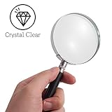 Insten 10X Handheld 10X Magnifier Magnifying Glass with Handle for Science, Reading Book, Inspection, Coins, Insects, Rocks, Map, Crossword Puzzle, Best Gifts for Seniors and Kids