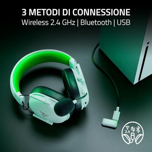 BlackShark V3 X HyperSpeed Xbox - Cuffie wireless per eSport gaming - Ultraleggere 270g - Driver TriForce da 50mm - Microfono rimovibile - HyperSpeed 2,4 GHz e Bluetooth - Xbox/PC | Bianco