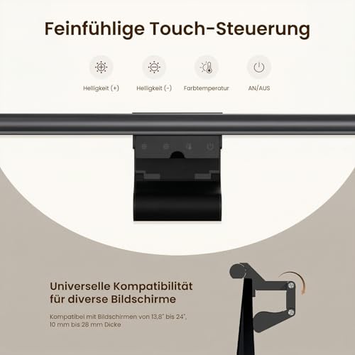 Yeelight Monitor Lamp LED with Remote Control & Touch Control, 40 cm Monitor Light Bar with Anti-Blue Light, Monitor Light Screen Lamp USB with Auto Dimming, PC Monitor Lamp Office Lamp