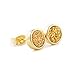 JAB 8mm Round Natural Agate Titanium Druzy Stud Earrings Gold Plated Copper Drusy Jewelry