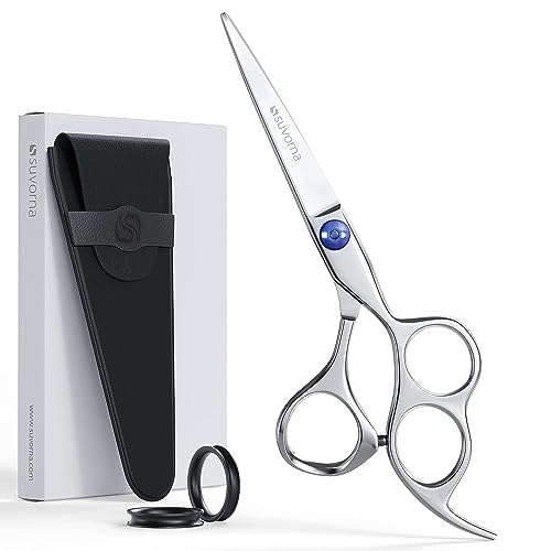 Suvorna 3 Hole Professional Hairdressing Scissors for Men, Women, Adults & Kids. 6 inch Hairdressers Scissors for Styling, Trimming & Hair Cutting Scissor with Tension Adjustment. — image 1