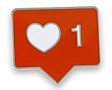 Social Media Like Button Heart Enamel Lapel Pin (1 Pin)