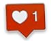 Social Media Like Button Heart Enamel Lapel Pin (1 Pin)