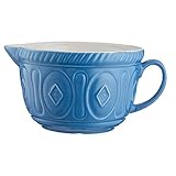 Mason Cash Color Mix Ceramic Batter Bowl; Large Enough to Whisk and Mix Ingredients; Pouring Lip and Handle; 8-Cups/Half Gallon; 10-1/4-Inches by 7-3/4-Inches by 5-Inches; Azure Blue