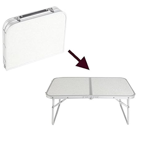 HOMIES INTERNATIONAL Aluminum Lightweight Portable Foldable Suitcase Table, 41x 4.5x 31cm (Beige)