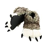 Wolf Paw Animal Paw Slippers for Kids and Adults by LazyOne | Fun Fuzzy Costume Footwear (X-Large)