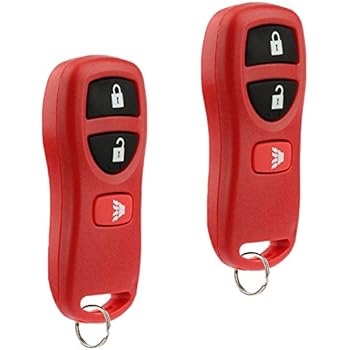 Key Fob Keyless Entry Remote fits Nissan Frontier Armada Murano Pathfinder Quest Sentra Titan Versa Xterra / Infiniti QX4 FX35 FX45 (KBRASTU15 Red), Set of 2