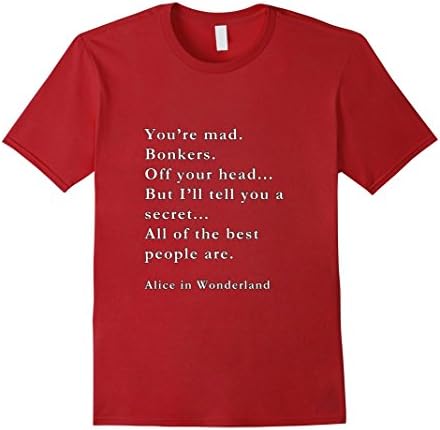 Men's You're Mad - Alice in Wonderland Tee XL Cranberry