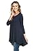 Frumos Womens Tunic Tops for Leggings Round Neck Top Navy 3X-Large