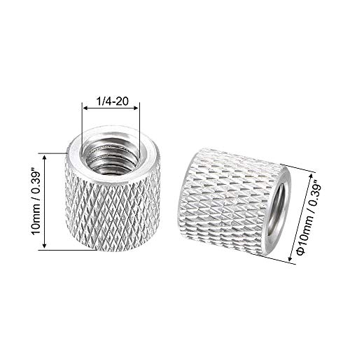 uxcell 1/420 x 10mm x 10mm Aluminum Alloy Hand Screw Nuts Diamond