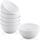 Yedio Small Bowls Set, White Ceramic Bowls of 6, 10 oz Porcelain Bowl for Kitchen Dessert Rice Side Dish Snack Soup Fruits Cereal Ice Cream, Microwave Dishwasher Freezer Oven Safe Easy Clean Stackable