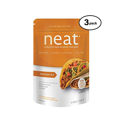 neat - Plant-Based - Mexican Mix (5.5 oz.) (Pack of 3) - Non-GMO, Gluten-Free, Soy Free, Meat Substitute Mix