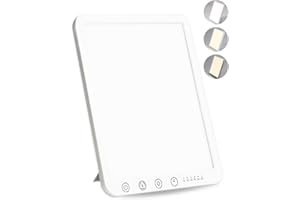 Dxles Light Therapy Lamp, UV-Free 15000 Lux LED Therapy Light, Touch Control 3 Color Temperature & 5 Brightness Level, 6 Time